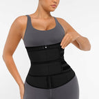 Women's Neoprene Corset Waist Cincher with Double Belts