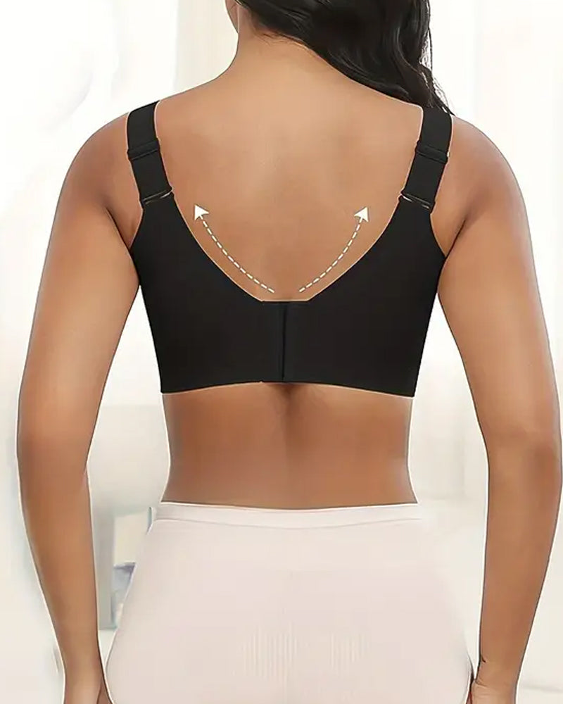 Women's Solid Color Four Rows Adjustable Wireless Bras