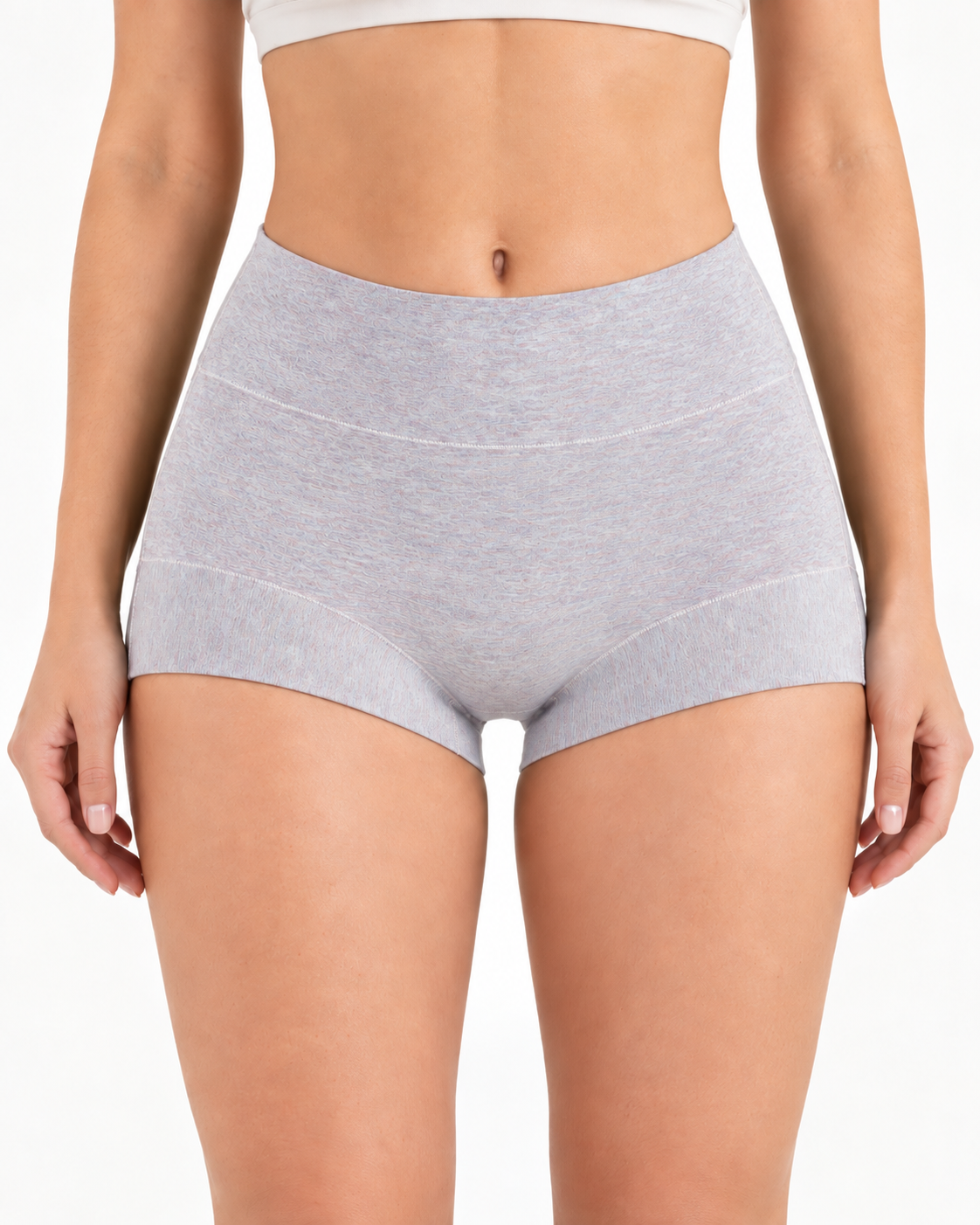 3-Pack Pure Cotton High Waist Tummy Control Antibacterial Elastic Boxer Briefs