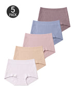 Multiple Pack High Waist Pure Cotton Ribbed Stretch Panties