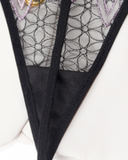 Sexy Embroidered Mesh Bustier Lingerie Set
