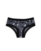 Rose Print Lace Trim High-Stretch Comfort Mid-Rise Women's Panties