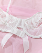 Sexy Lace Ruffle Push-Up Cutout Two-Piece Lingerie Set