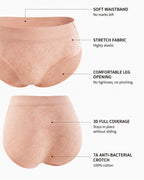 5-Pack Pure Cotton Jacquard High-Slit Stretch Briefs