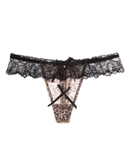 3-Pack Sexy Leopard Print Lace Trim Bell-Decorated Thongs