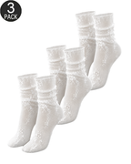 3-Pairs Sexy Elegant Ultra-Sheer Lace Ankle Socks