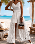 Sexy Lace Bodysuit Romper with Sheer Cape