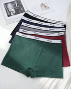 5-Pack Cotton Seamless Colorblock Letter Waistband Boxer Briefs
