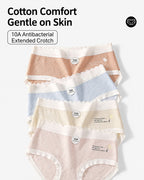 6-Pack Seamless Mid-Waist Cotton Antibacterial Panties