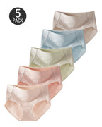 5-Pack Pure Cotton Jacquard High-Slit Stretch Briefs