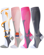 4 Pairs High-Elastic Breathable Sports Calf Compression Socks