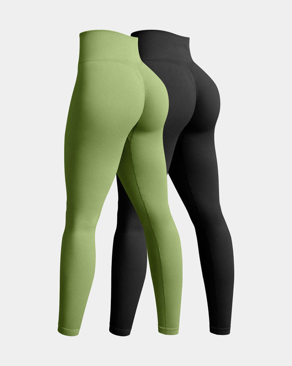 Seamless High Waist Butt Liftings Yoga Leggings[2 Pieces]