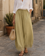 Elegant & Comfortable Lace-Trim Chiffon Wide-Leg Pants