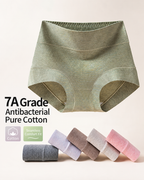 3-Pack Pure Cotton High Waist Tummy Control Antibacterial Elastic Boxer Briefs