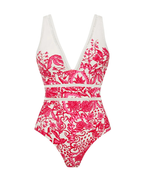 V Neck Ruffle Printed Swimsuit Set