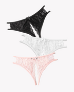 Lace Panties Floral Lace Briefs with Bow