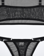 Sexy Solid Color Sheer Mesh Lingerie Set