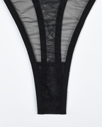 Sexy Solid Color Sheer Mesh Lingerie Set