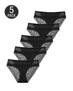 5-Pack Sexy Seamless Ice Silk Lace Patchwork Breathable Panties