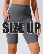 Women's Tummy Control High Waist Casual Elastic Band Pocket Yoga Sports Plus Size Shorts