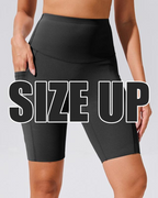 Women's Tummy Control High Waist Casual Elastic Band Pocket Yoga Sports Plus Size Shorts
