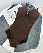 Women's Tummy-Control Sleeveless Tube Top Hip Lace One-Piece Body Shaper