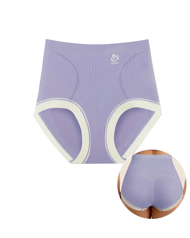 Women's High Waist Seamless Colorblock Full Coverage Casual Comfort Breathable Briefs
