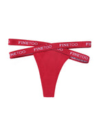Women's Cotton High Waist Sexy Letter Printed Cross Sports Belt Thong