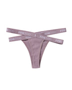 Women's Cotton High Waist Sexy Letter Printed Cross Sports Belt Thong