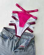 Women's Cotton High Waist Sexy Letter Printed Cross Sports Belt Thong