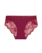Sexy Mid-Waist Ice Silk Seamless Stitching Hollow Lace Cotton Crotch Breathable Panties