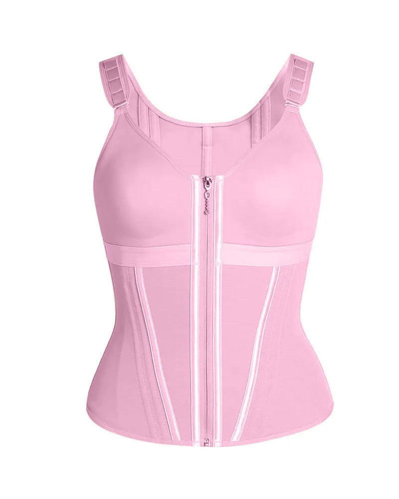 Women's Waist and Abdomen Shaping Tights Ultimate Latex Corset Vest With Bra