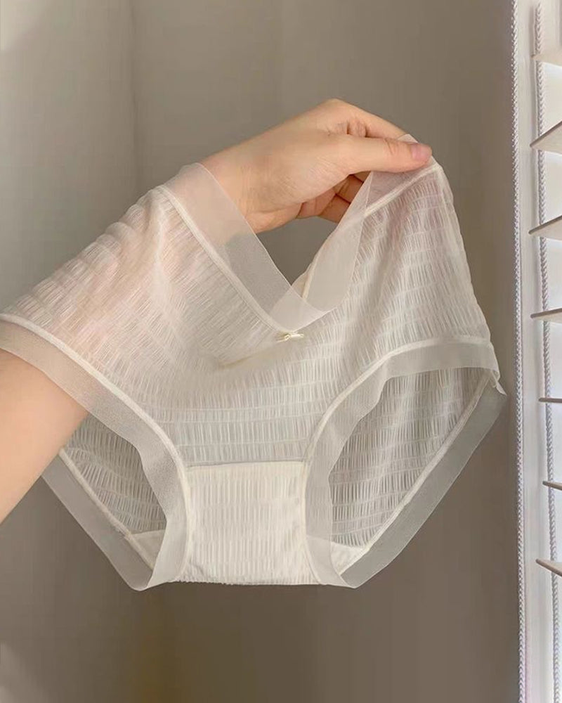 Summer Thin Quick-Drying Translucent Mesh Seamless Cotton Crotch Underwear