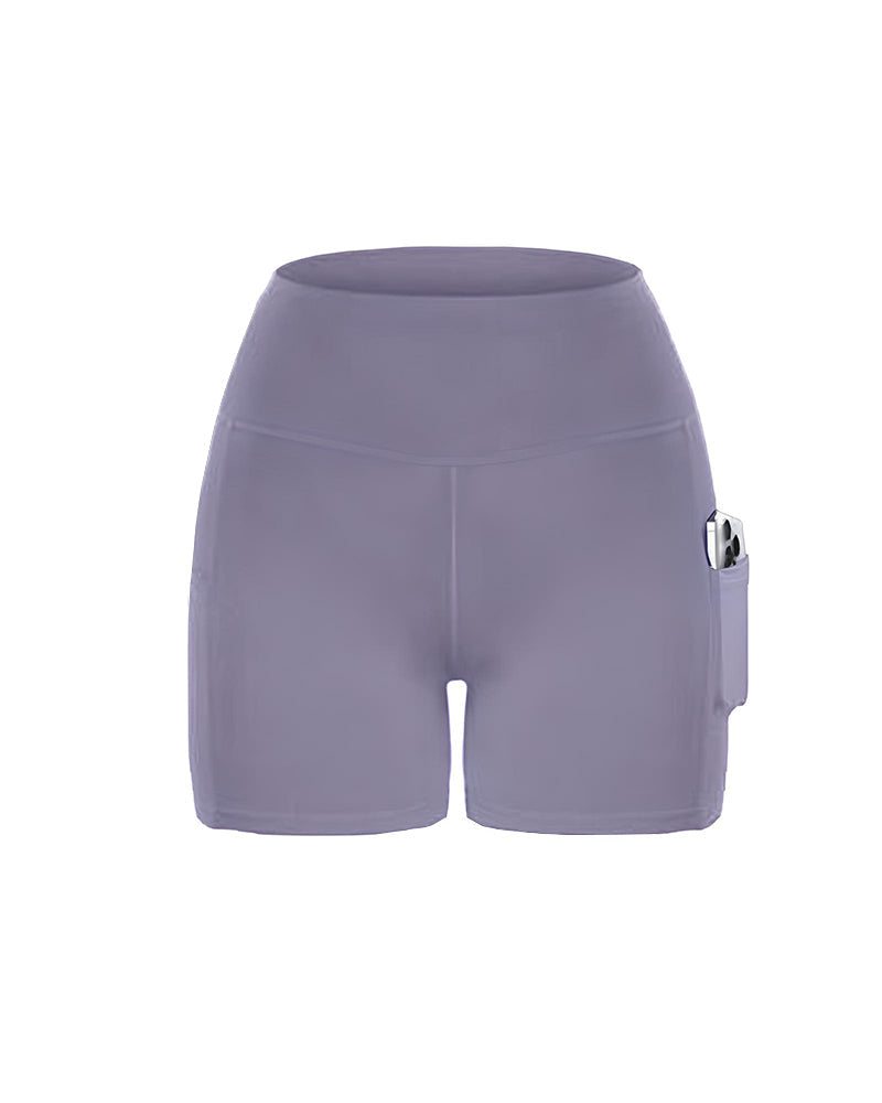 Casual Sports High Waist Breathable With Pockets Cycling Yoga Fitness Shorts