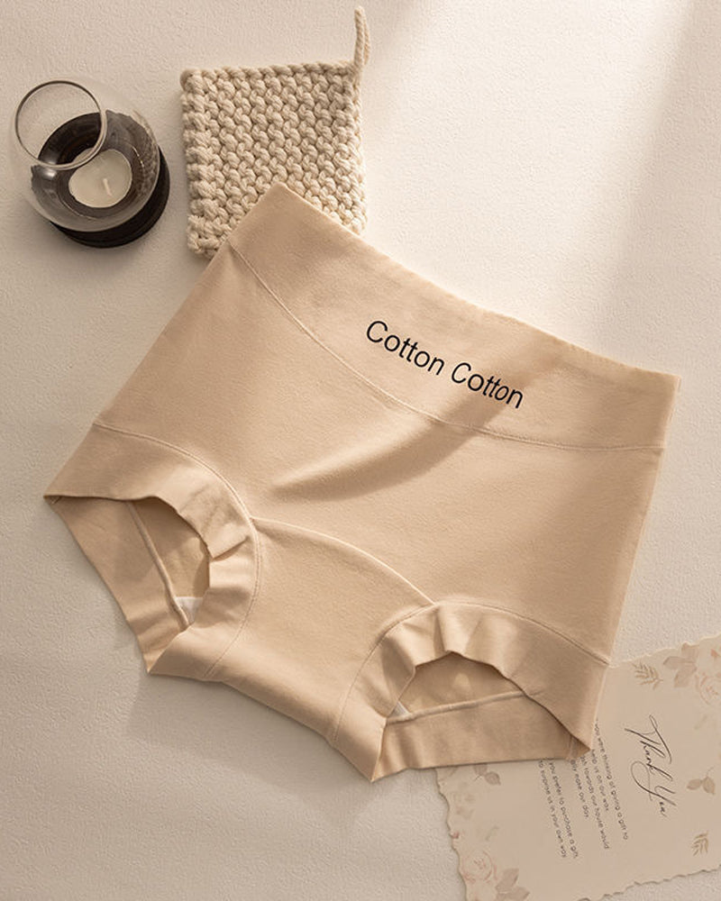 Women's Antibacterial Pure Cotton Seamless High Waist Comfortable Briefs