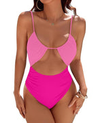 Women's Sexy Belly-Control Solid Color One-Piece Swimsuit