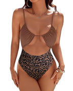 Women's Sexy Belly-Control Solid Color One-Piece Swimsuit