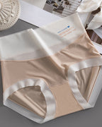 Women's High Waist Ice Silk Pure Cotton Antibacterial Crotch Seamless Underwear