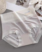 Women's High Waist Ice Silk Pure Cotton Antibacterial Crotch Seamless Underwear