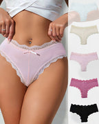 Women's Sexy Comfortable High Elastic Pure Cotton Crotch Lace Breathable Panties