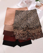 Women's Leopard Print/Solid Seamless Comfortable Breathable Boxer Briefs