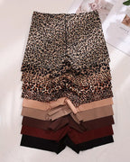Women's Leopard Print/Solid Seamless Comfortable Breathable Boxer Briefs