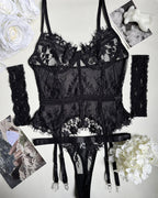 Sexy Lace Stitching Suspender Pajamas Set