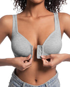 3-Pack Seamless Adjustable Front-Clasp Wireless Push-Up Bras