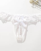 Lace Crotchless Massage Pearl Sexy Thong