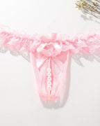 Lace Crotchless Massage Pearl Sexy Thong