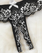 Sexy Lace Mesh Open Crotch Hollow Bra Underwear Set
