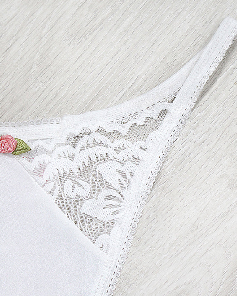 Sexy Lace Flower Stretch Thong