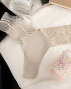 Low-Waist Seamless Sexy Lace Satin Stitching Briefs