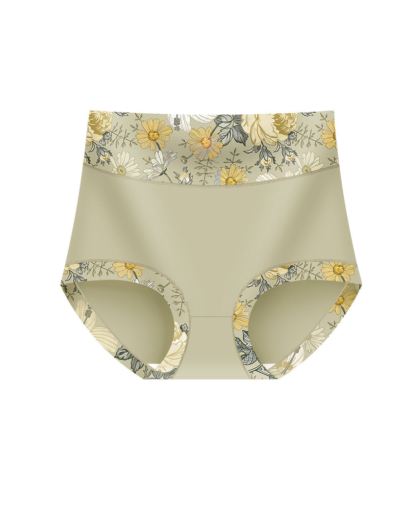 Floral Print High-Waisted Women's Tummy-Control Briefs